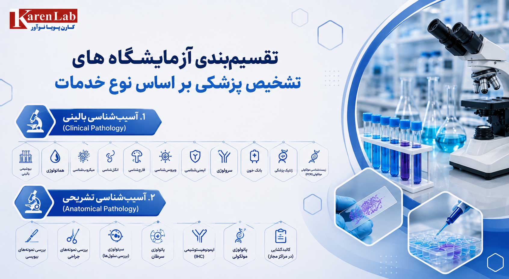 تقسیمبندی آزمایشگاههای تشخیص پزشکی بر اساس نوع خدمات